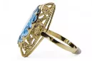 Aquamarine 14K Yellow gold Ring Vintage vrc005y